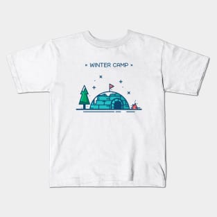 Winter Camp Iglo Kids T-Shirt